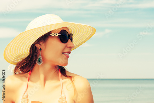 Relaxing beach woman enjoying the summer