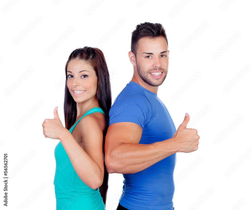 Φωτογραφία Couple of fitness friends saying Ok