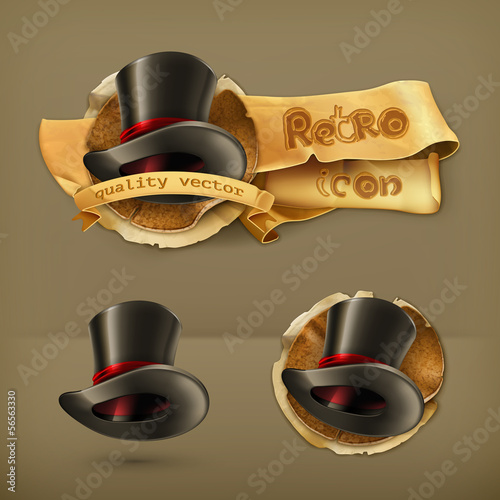 Cylinder hat, vector icon