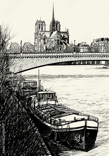 Paris - Ile de la cite - barges