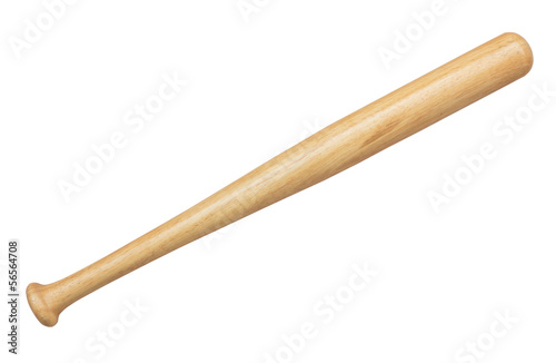 wooden baseball bat isolated on white background
