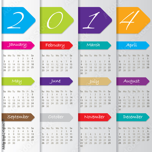 Arrow calendar design for 2014
