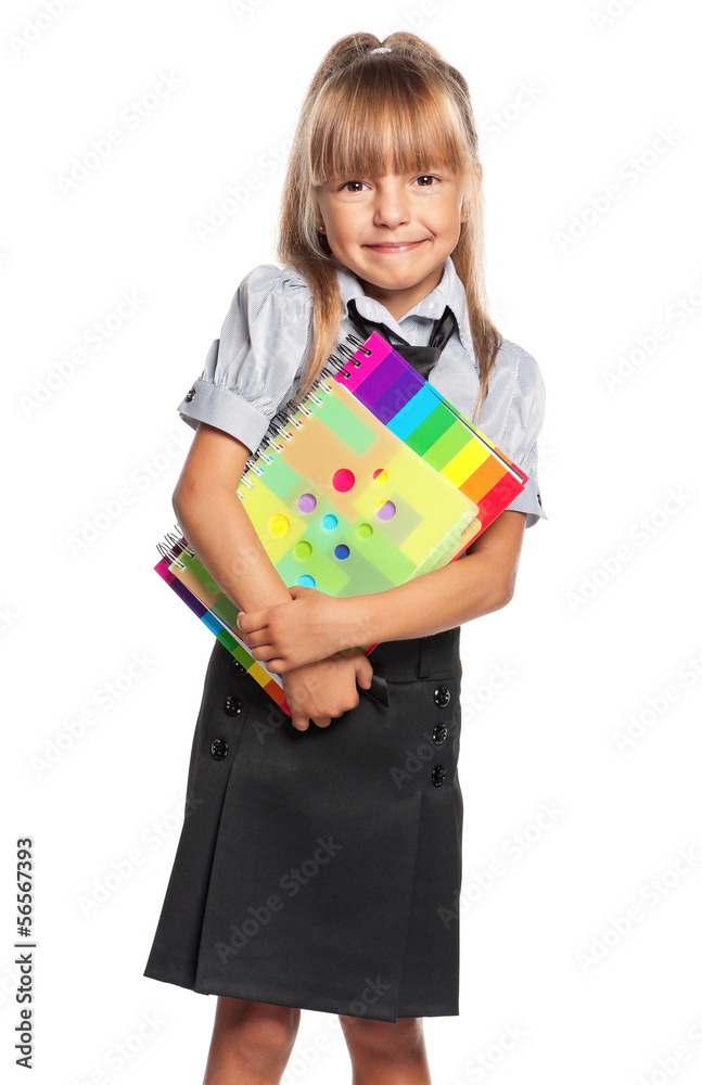 Little girl with exercise books Little girl with exercise books