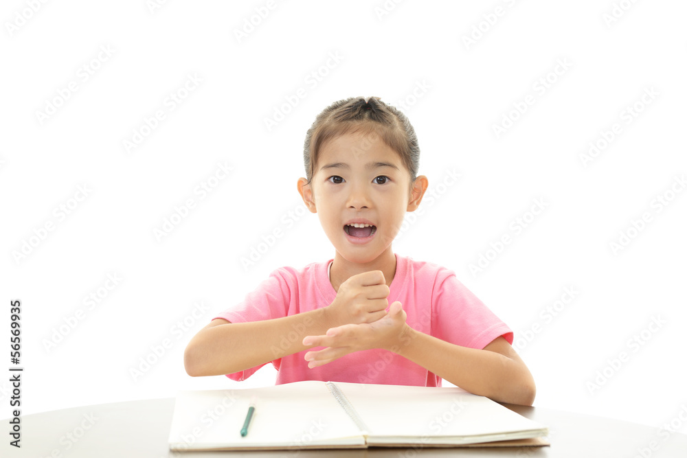 授業を受ける女の子 授業を受ける女の子