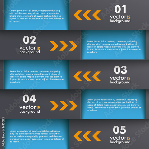 Template Design 5 Options Depth Blue Orange