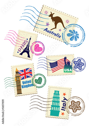 Landmarks stamps set