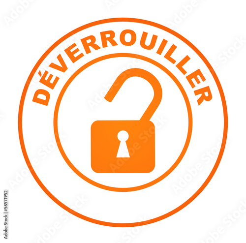 déverrouiller sur bouton web rond orange
