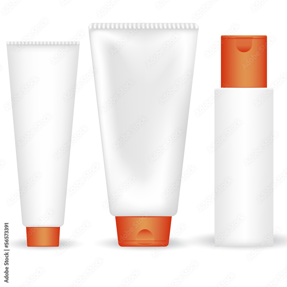 Set of vector cosmetic tubes Set of vector cosmetic tubes