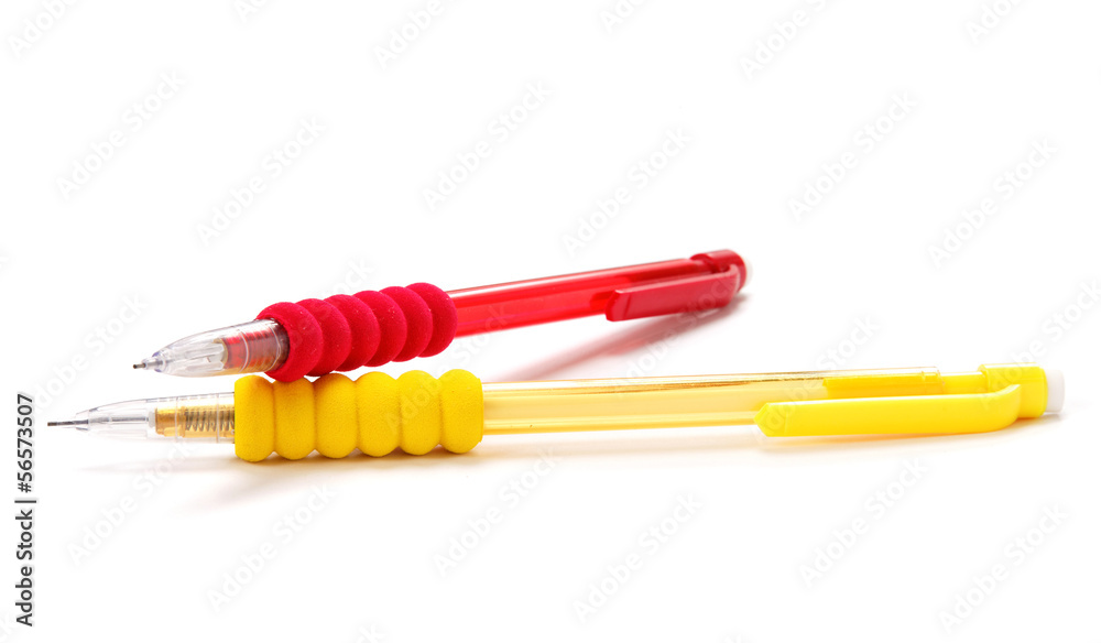 Automatic color pencil on a white background