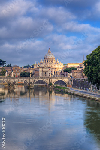 morning view at St. Peter's cathedral in Rome, Italy