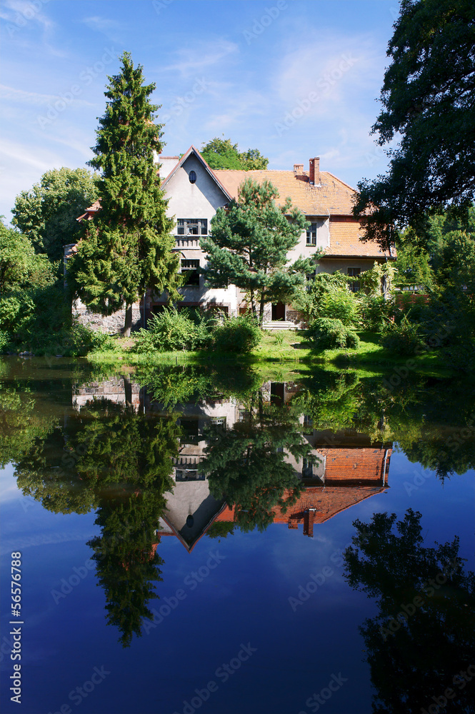 Palace of the pond, Kobyla Gora, Poland.