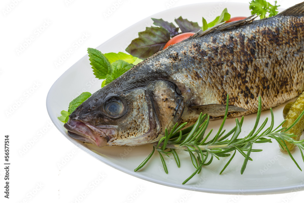 Roasted seabass