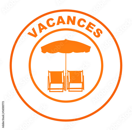 vacances sur bouton web orange