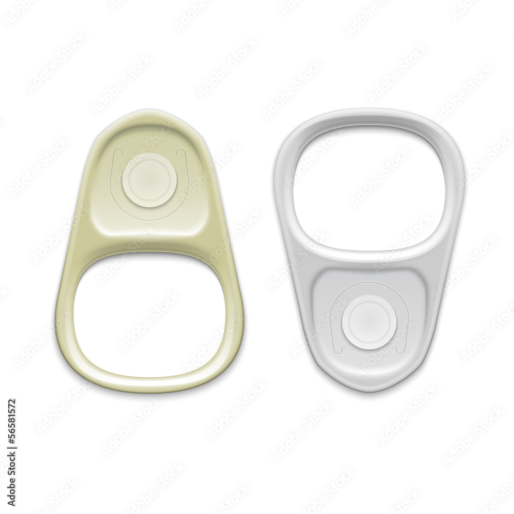 Fototapeta premium Metal ring pull isolated on white background.