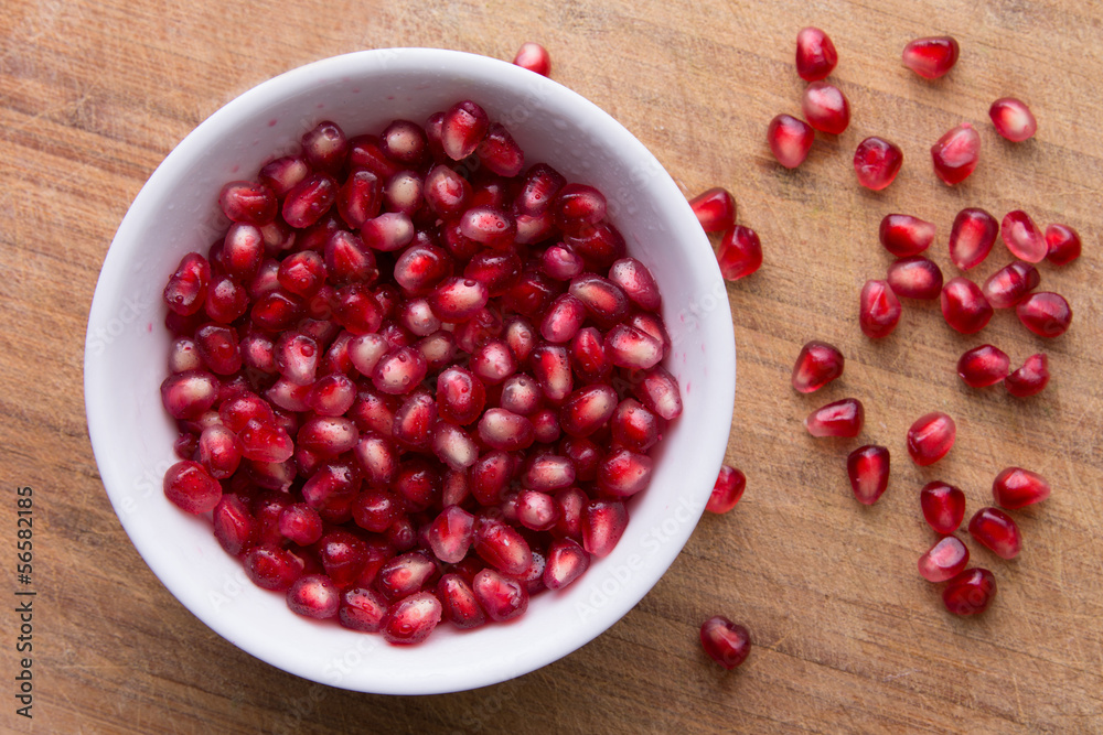 Pomegranate Seeds In a Bowl