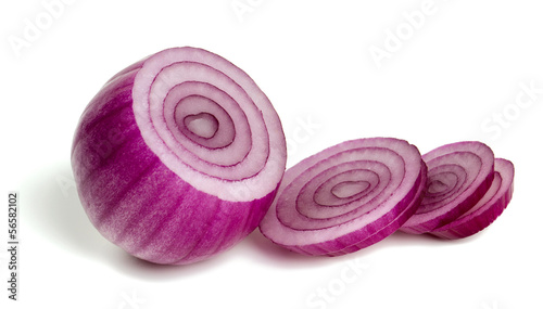 red onions isolated on white