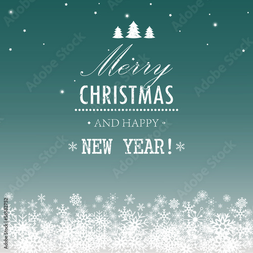 Christmas and New Year. Vector greeting card