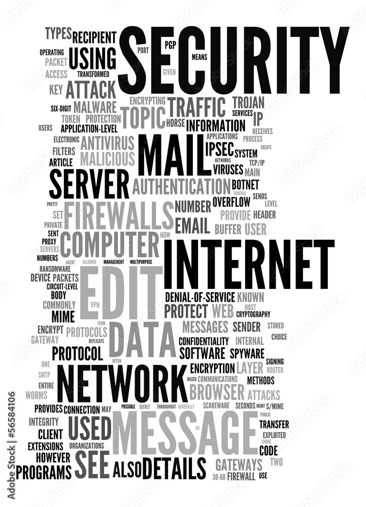 Obraz premium internet security text cloud