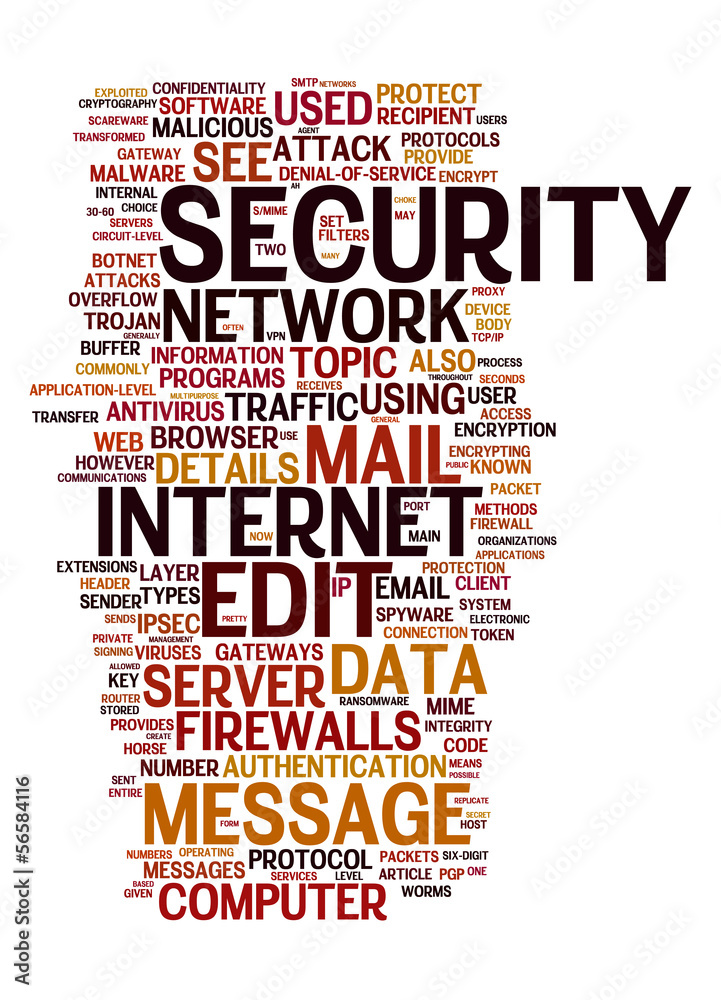 Obraz premium internet security text cloud