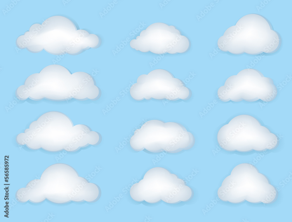 Clouds Isolated Vector Set. Weather Symbols. Clouds Isolated Vector Set. Weather Symbols.
