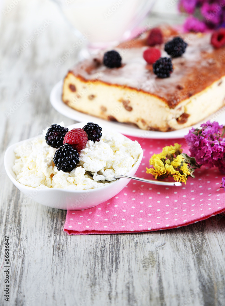 Cheese casserole with raisins
