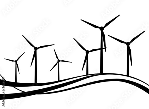 Windräder Silhouette