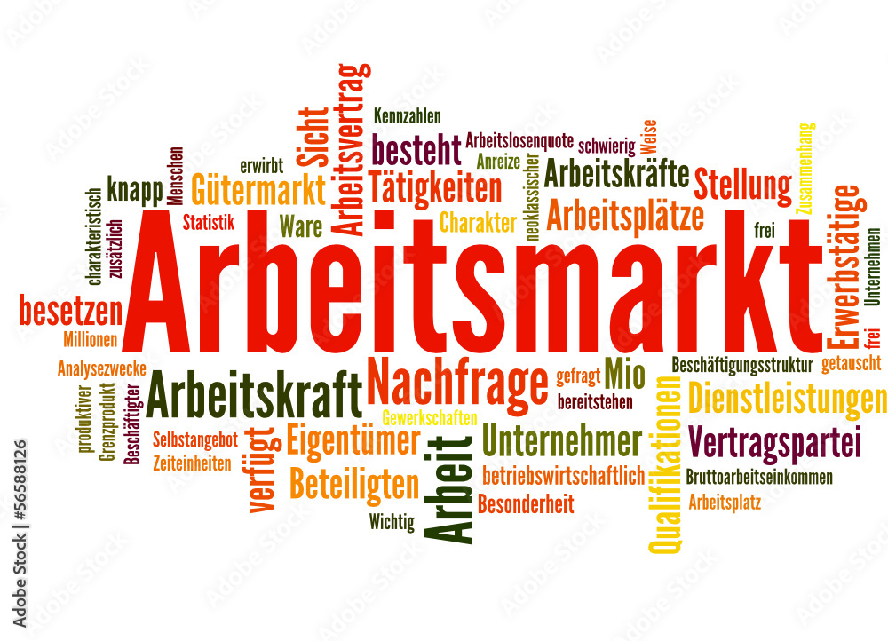 Fototapeta premium Arbeitsmarkt (Jobbörse, Arbeitsvermittlung, Arbeit, Job)