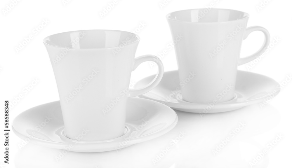 White cups isolated on white White cups isolated on white
