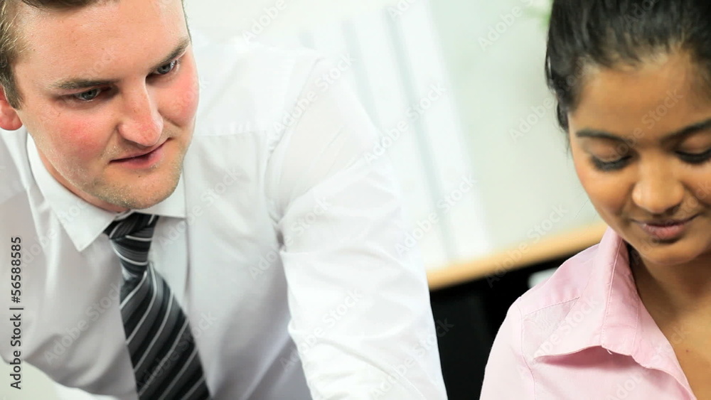 Close Up Multi Ethnic Business Colleagues Modern Office Close Up Multi Ethnic Business Colleagues Modern Office