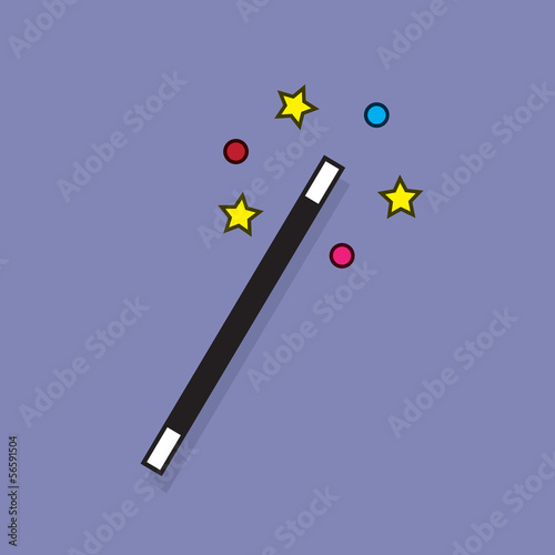 Magic wand with sparkle surrounding
