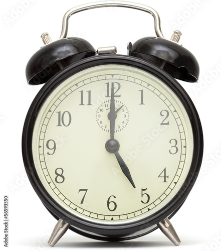 old fashioned alarm clock, black