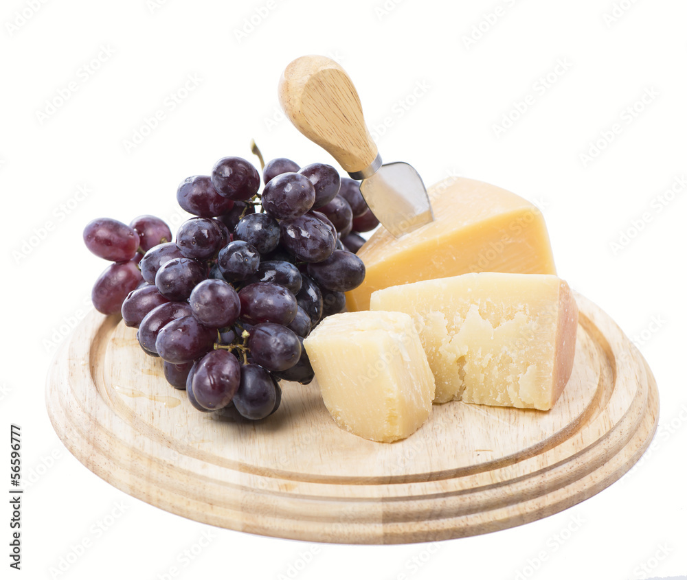 cheese and fruit on a white background cheese and fruit on a white background