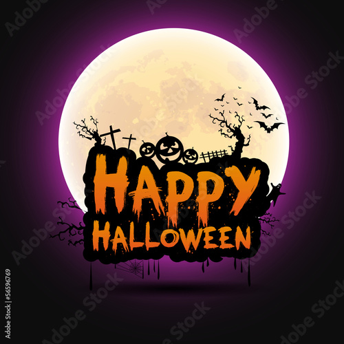 Happy Halloween message design background  vector illustration