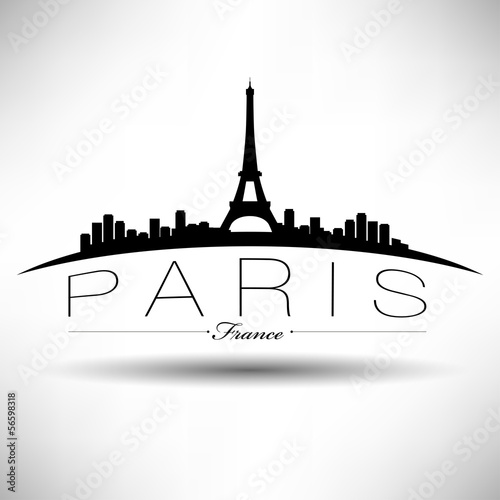 Carta da parati Parigi - Carta da parati Modern Paris Skyline Design
