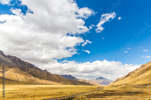 Road Cusco- Puno  Peru South America. Valley of the Incas