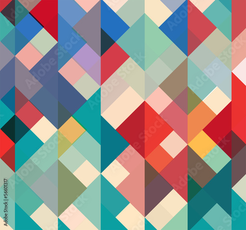 Fototapeta abstract geometric background with stylish retro colors