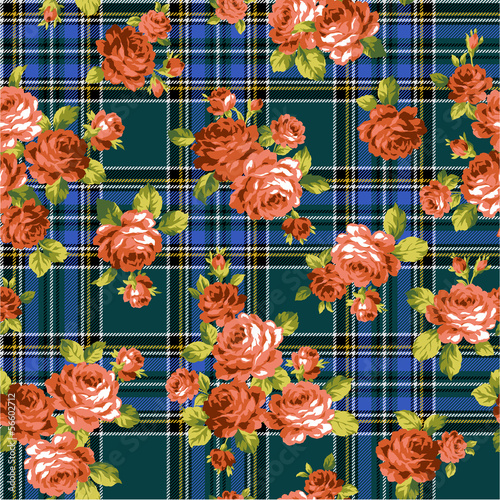 薔薇の花をシームレスに
