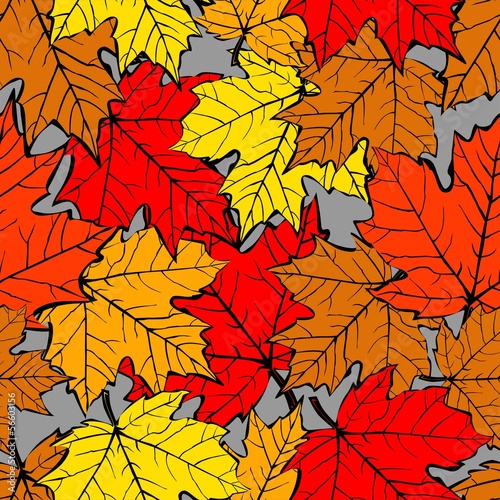 Autumn leaves seamless pattern