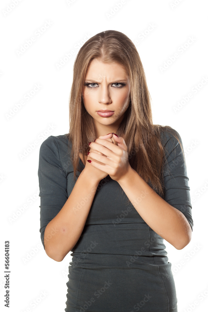 attractive girl angry and vicious looking at you attractive girl angry and vicious looking at you