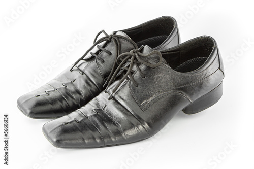 Black Leather shoes isolate