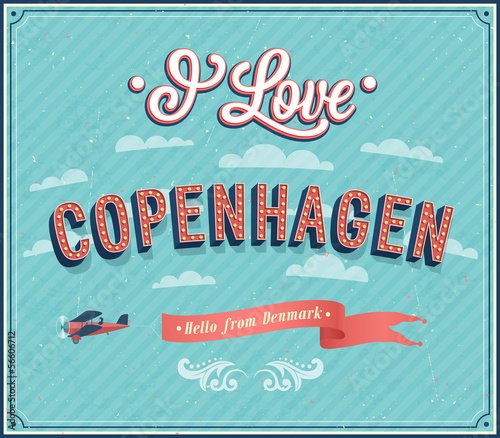 Vintage greeting card from Copenhagen - Denmark.