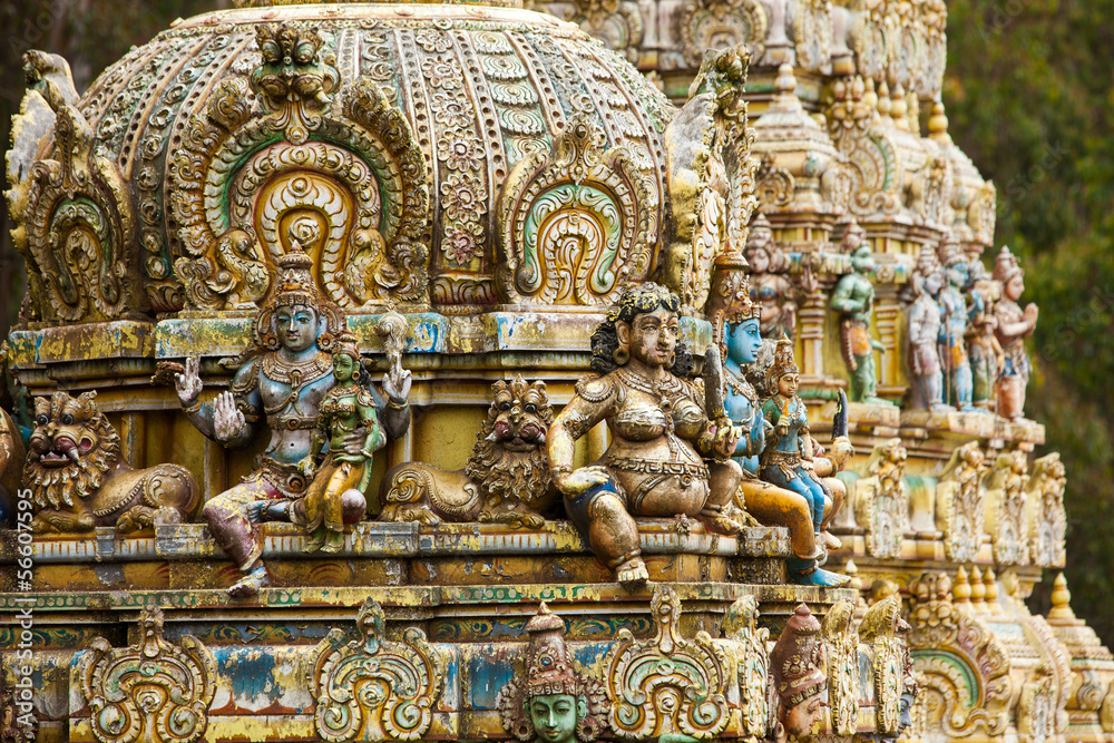 External decoration of hindu temple in Sri Lanka