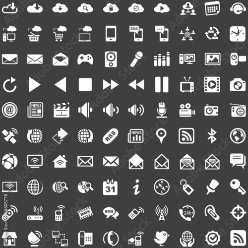 Communication Entertain Social Media - White Icons