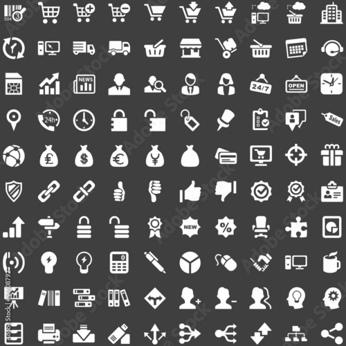 Business Work Shop Internet - White Icons
