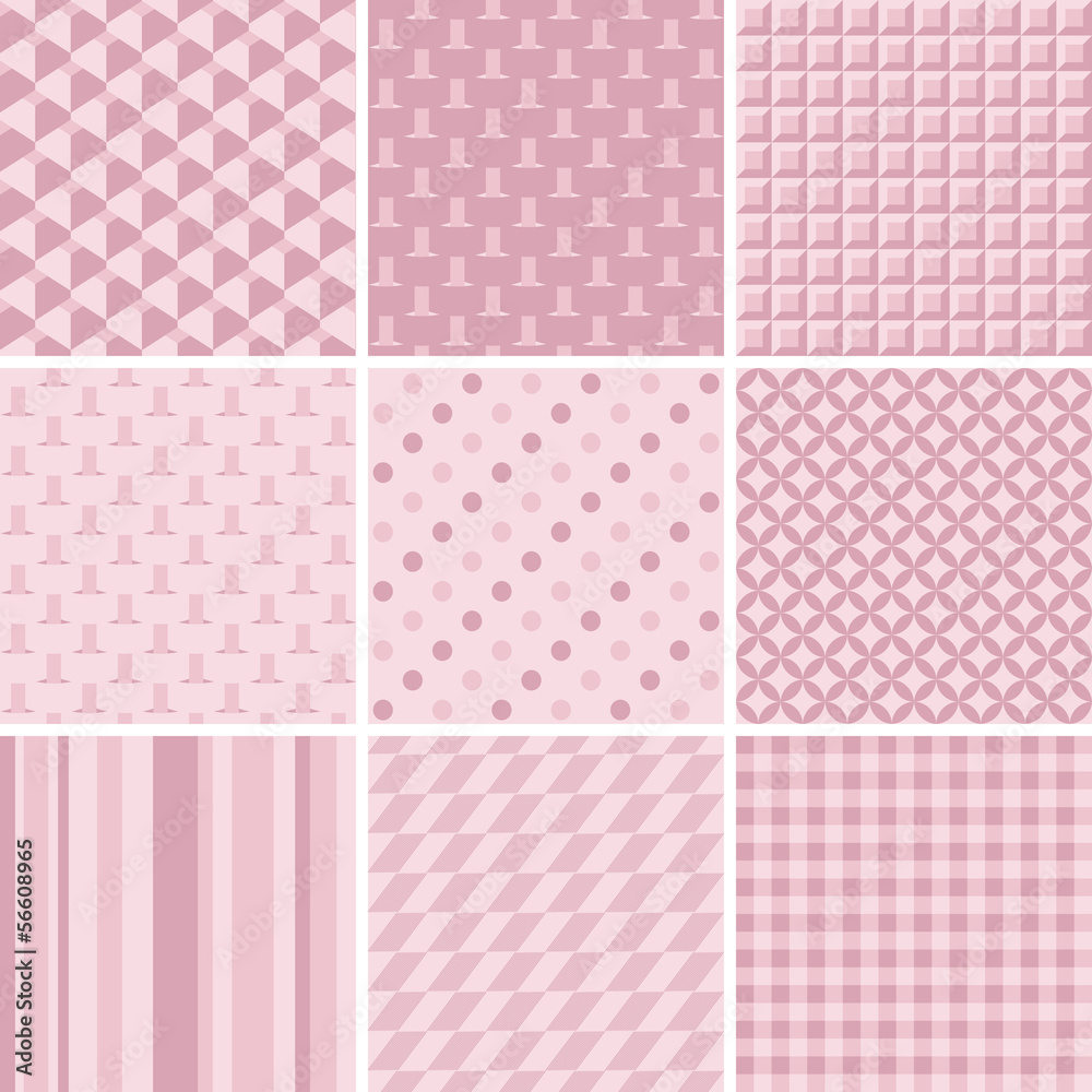 set of 9 pink patterns set of 9 pink patterns