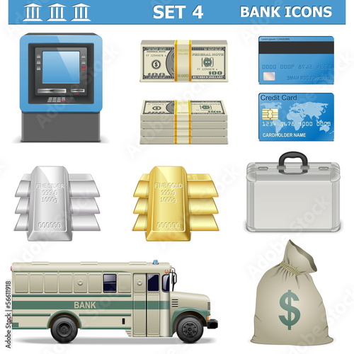 Vector Bank Icons Set 4 photo