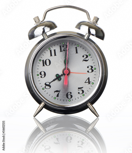 Alarm clock on white background