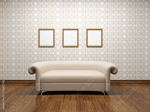 Beige leather sofa