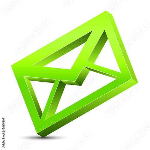 green envelope icon 3d