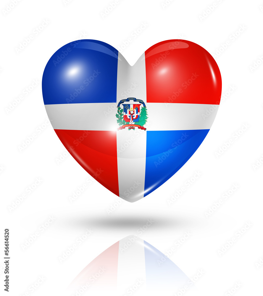 Love Dominican Republic, heart flag icon